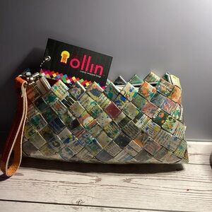 Nahui Ollin Multicolor Woven Clutch